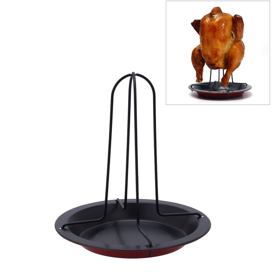ELECTROPRIME Outdoor camping Carbon Steel Upright Chicken Roaster Rack