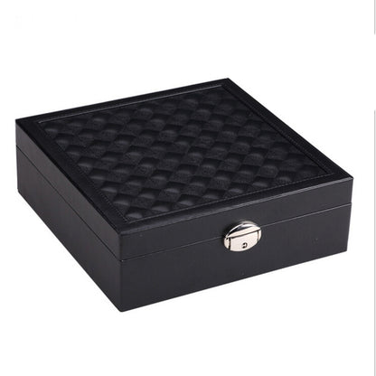 ELECTROPRIME Wooden Jewelry Box Necklace Ring Storage Organizer Large Jewel Cabinet Gift Case(Black)