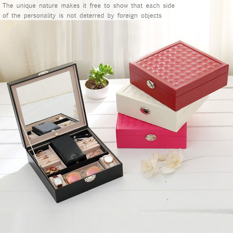 ELECTROPRIME Wooden Jewelry Box Necklace Ring Storage Organizer Large Jewel Cabinet Gift Case(White)