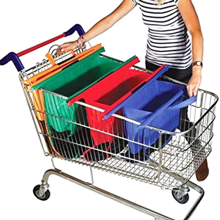 ELECTROPRIME 4 PCS / Set Supermarket Trolley Bags Non-Woven Portable Shopping Bags