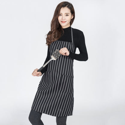 ELECTROPRIME Black and White Stripes Unisex Chef Waiter Barista Aprons Work Aprons