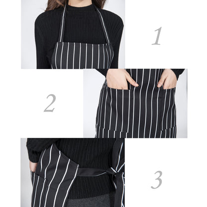 ELECTROPRIME Black and White Stripes Unisex Chef Waiter Barista Aprons Work Aprons