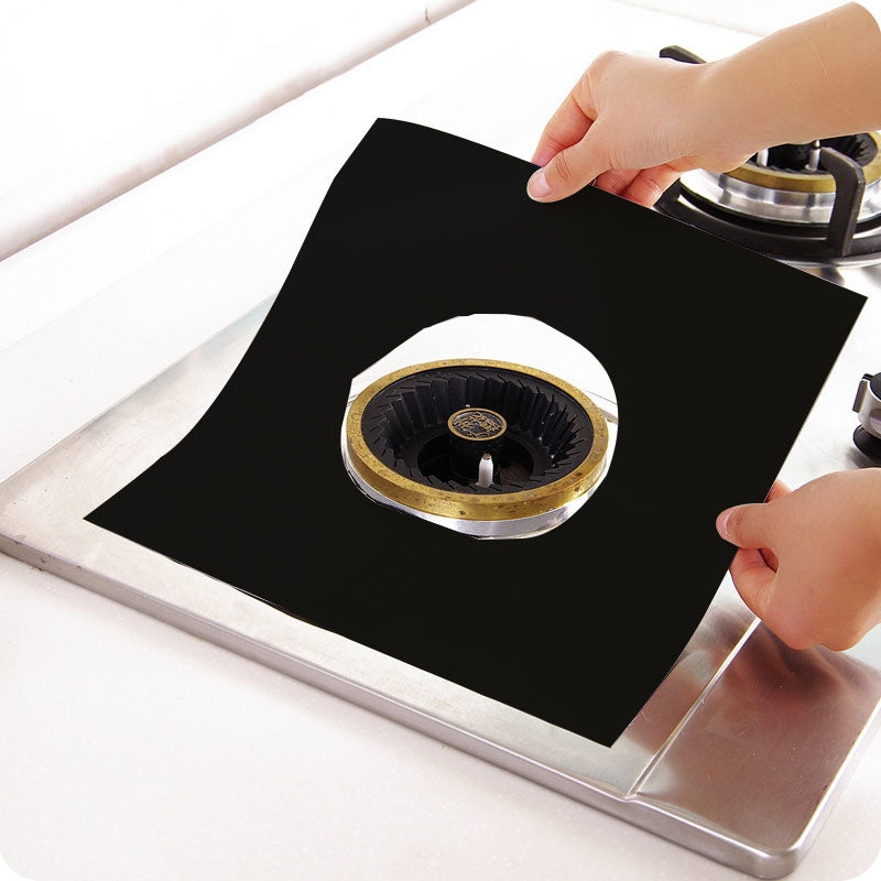 ELECTROPRIME Gas Furnace Surface Ultra-thin Fibre Material Stovetop Protective Cleaning Pad, Size: 27*27cm, 0.08mm (Black)