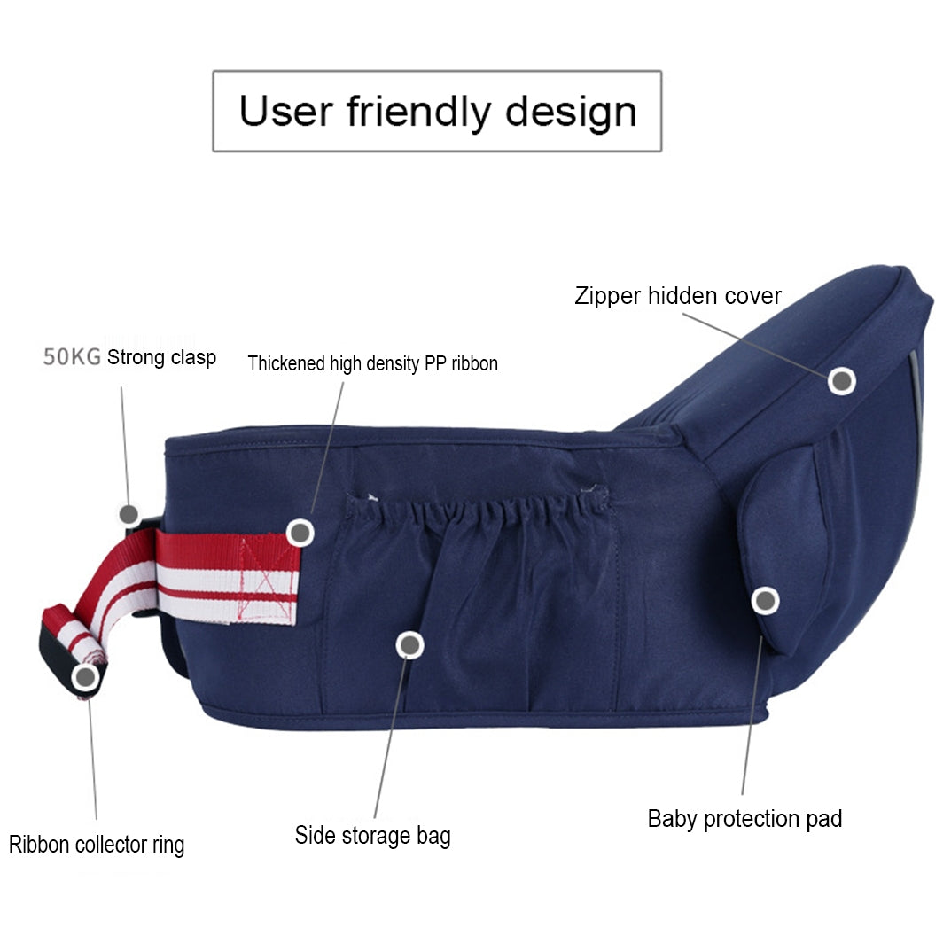 ELECTROPRIME Ergonomic Baby Carrier with Hip Seat for Baby with Reflective Strip for 0-3 Years Old(Coffee)