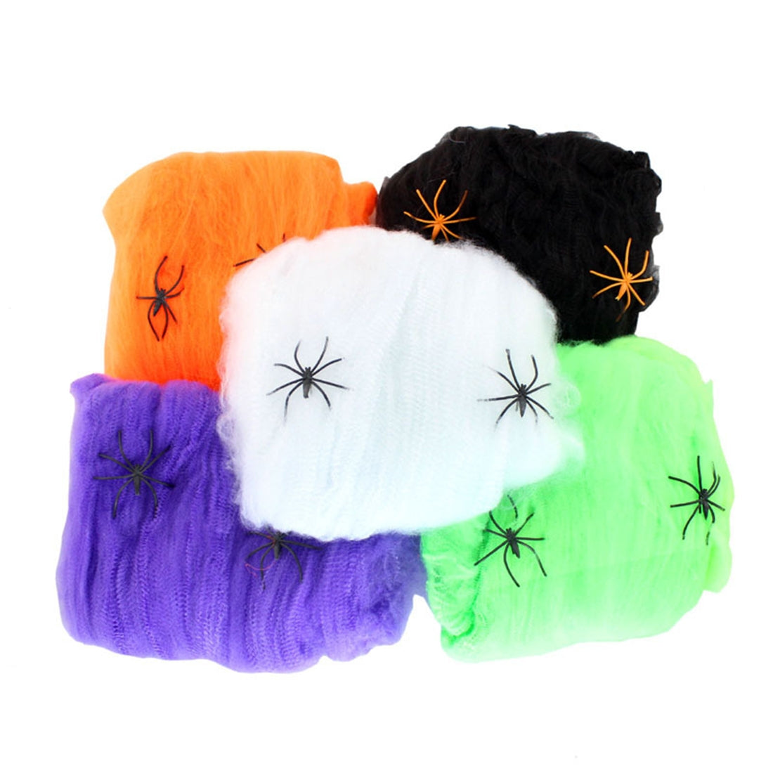 ELECTROPRIME Halloween Props Cotton Yarn Spider Webs, Random Color Delivery