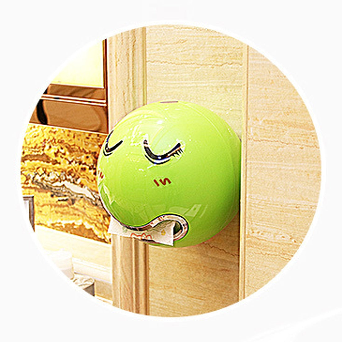 ELECTROPRIME Creative Tryitgo Expressions Pattern Bathroom Waterproof Toilet Paper Tray Tissue Holder, Size: 16.5*18.5cm (Green)