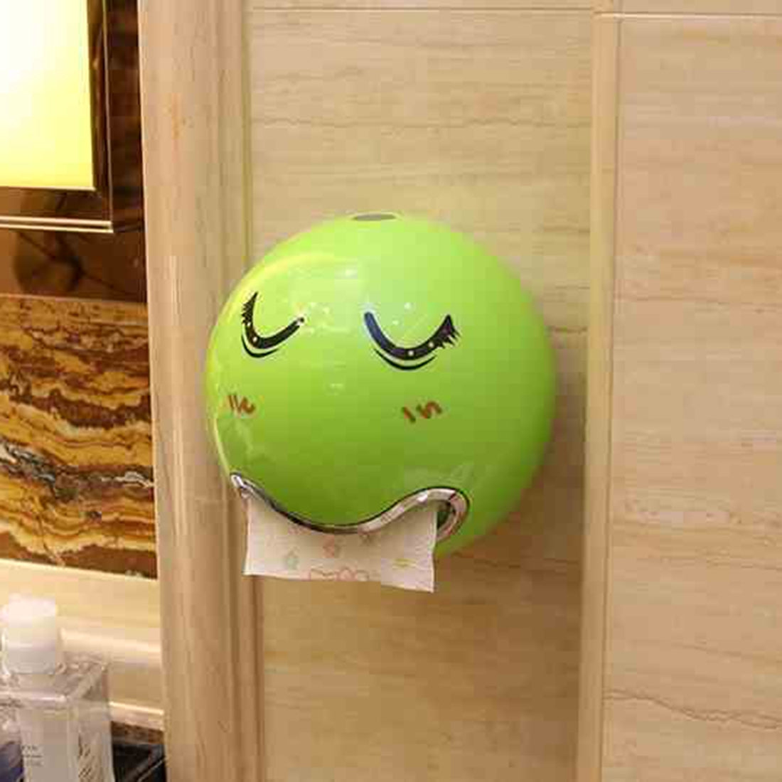 ELECTROPRIME Creative Tryitgo Expressions Pattern Bathroom Waterproof Toilet Paper Tray Tissue Holder, Size: 16.5*18.5cm (Green)