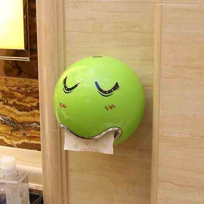 ELECTROPRIME Creative Tryitgo Expressions Pattern Bathroom Waterproof Toilet Paper Tray Tissue Holder, Size: 16.5*18.5cm (Green)