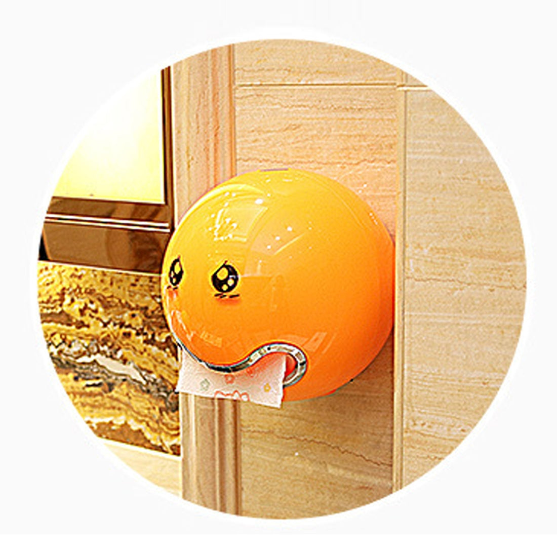 ELECTROPRIME Creative Tryitgo Expressions Pattern Bathroom Waterproof Toilet Paper Tray Tissue Holder, Size: 16.5*18.5cm (Orange Light)