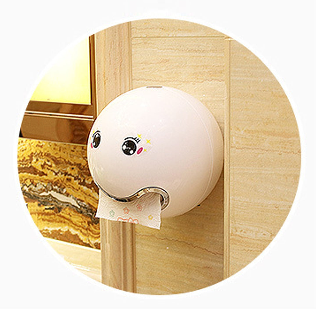 ELECTROPRIME Creative Tryitgo Expressions Pattern Bathroom Waterproof Toilet Paper Tray Tissue Holder, Size: 16.5*18.5cm(White)