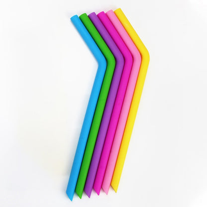 ELECTROPRIME Food Grade Silicone Straws Cartoon Colorful Drink Tools, Slim Bend Pipe, Length: 25cm, Outer Diameter: 7.8mm, Inner Diameter: 5mm, Random Color Delivery
