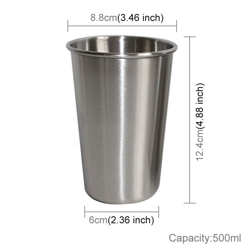 ELECTROPRIME 500ml  Single Wall Electropolished Stainless Steel Beverage Cup(Silver)