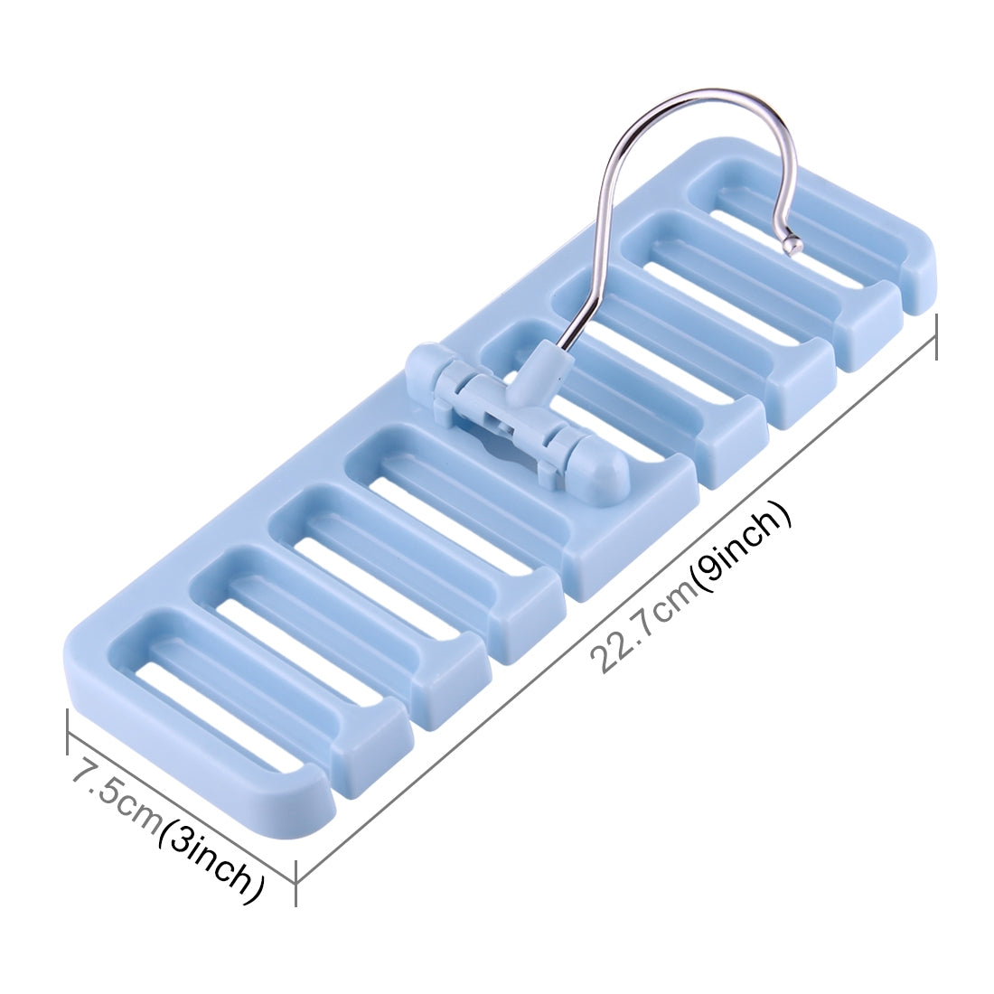ELECTROPRIME 2pcs Multi-function Tie Rack Belt Scarf Hanger Holder Closet(Blue)