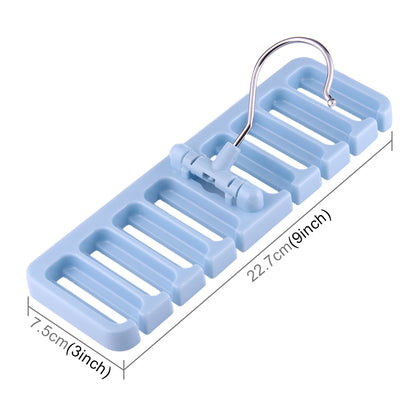 ELECTROPRIME 2pcs Multi-function Tie Rack Belt Scarf Hanger Holder Closet(Blue)