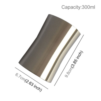 ELECTROPRIME 300ml  Fashion Waist Design Single Wall Electropolished Stainless Steel Beverage Cup(Silver)