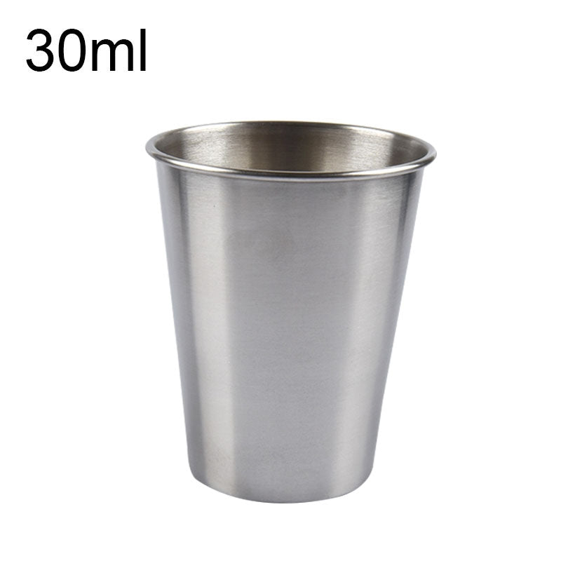 ELECTROPRIME 5 PCS 30ml Single Wall Electropolished Stainless Steel Brief Wine Cup(Silver 30ml)