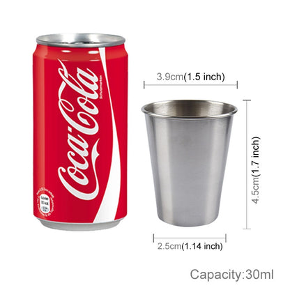 ELECTROPRIME 5 PCS 30ml Single Wall Electropolished Stainless Steel Brief Wine Cup(Silver 30ml)