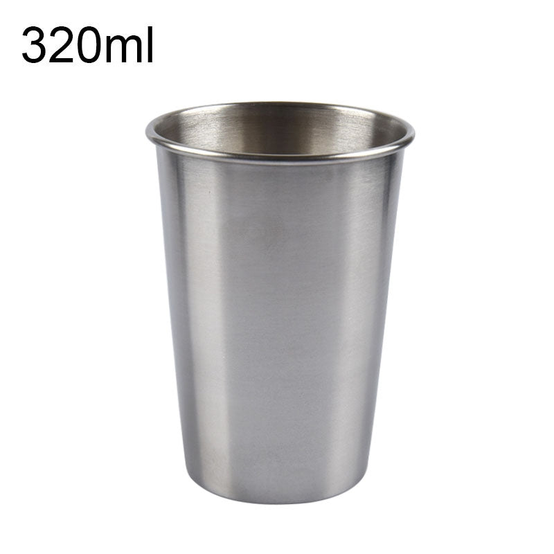 ELECTROPRIME 320ml Single Wall Electropolished Stainless Steel Brief Wine Cup(Silver)