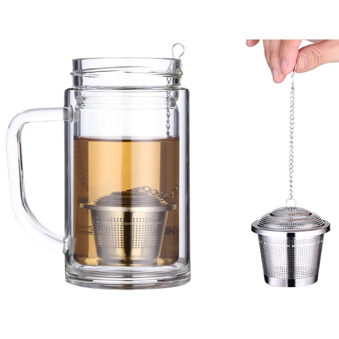ELECTROPRIME Stainless Steel Locking Spice Tea Strainer Mesh Infuser Tea Ball Filter, Middle Size: 6.5 x 6cm