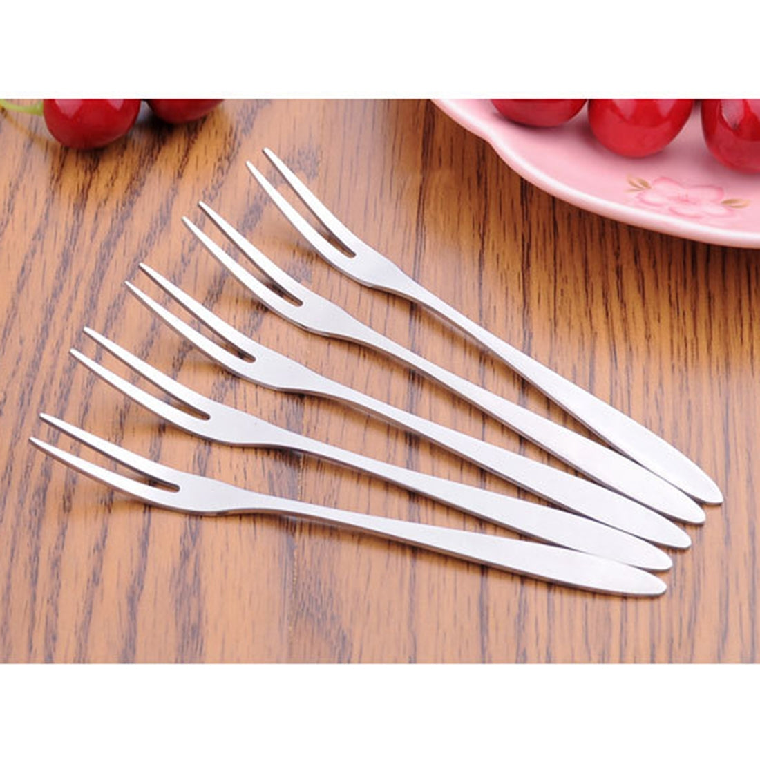 ELECTROPRIME 10 PCS Stainless Steel Fruit Fork Creative Environmental Small Fruit Prong