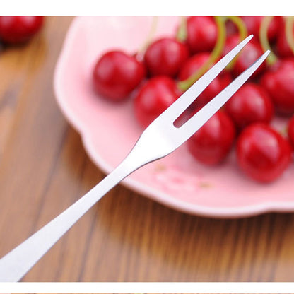 ELECTROPRIME 10 PCS Stainless Steel Fruit Fork Creative Environmental Small Fruit Prong