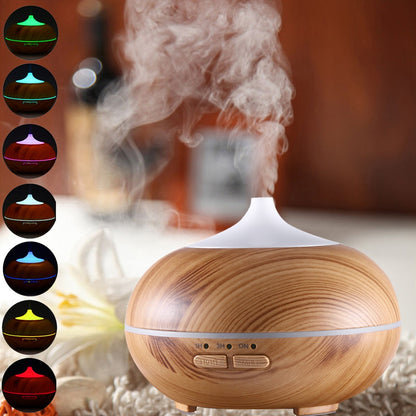 ELECTROPRIME 10W 150mL Wood Grain Aromatherapy Air Purifier Humidifier with LED Light for Office / Home Room(Brown)