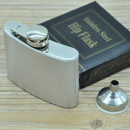 ELECTROPRIME 112mL (4oz) Outdoor Sports Handy Home Travel Wild Stainless Steel Portable Hip Flask(with Small Funnel)(Silver 112mL (4oz))