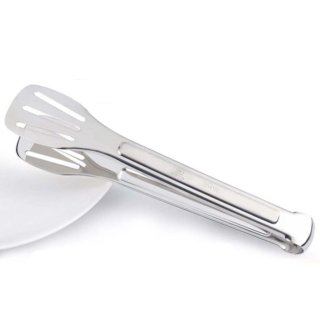 ELECTROPRIME Stainless Steel Barbecue Steak Clip Tongs BBQ Roasting Shovels Leak Steak Shovel Spatula Food Clamp Bread Clips, Length: 24cm