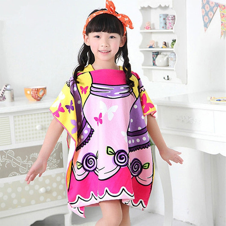 ELECTROPRIME Children Beach Towel Hooded Cloak Kids Boy Girl Baby Bath Towel Absorbent Bathrobe Swim Clothes, Size: 60 x 120cm, Suitable for Height 1.2m or Less