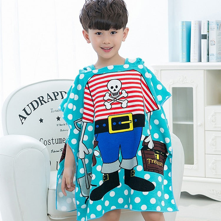 ELECTROPRIME Children Beach Towel Hooded Cloak Kids Boy Girl Baby Bath Towel Absorbent Bathrobe Swim Clothes, Size: 60 x 120cm, Suitable for Height 1.2m or Less