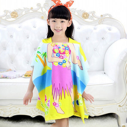 ELECTROPRIME Children Beach Towel Hooded Cloak Kids Boy Girl Baby Bath Towel Absorbent Bathrobe Swim Clothes, Size: 60 x 120cm, Suitable for Height 1.2m or Less