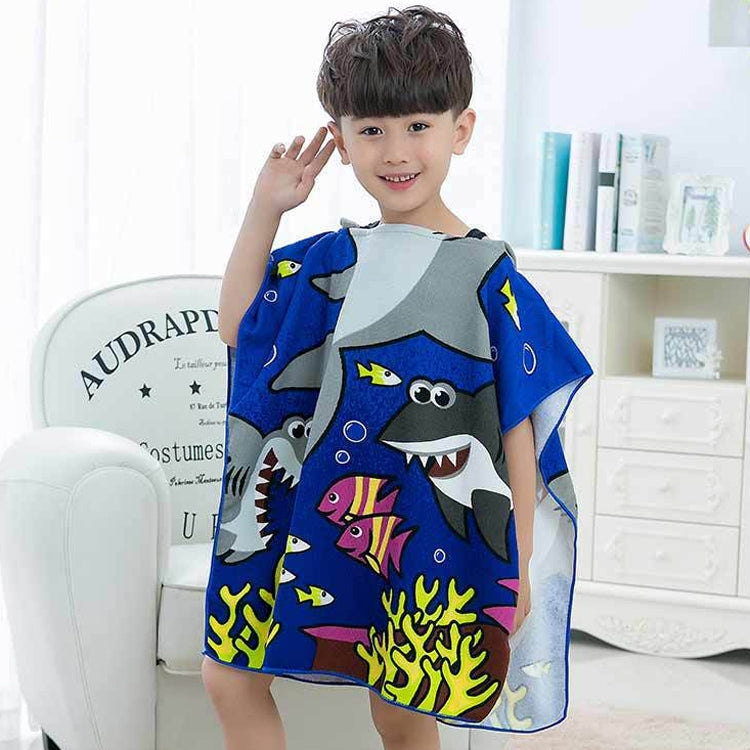 ELECTROPRIME Children Beach Towel Hooded Cloak Kids Boy Girl Baby Bath Towel Absorbent Bathrobe Swim Clothes, Size: 60 x 120cm, Suitable for Height 1.2m or Less