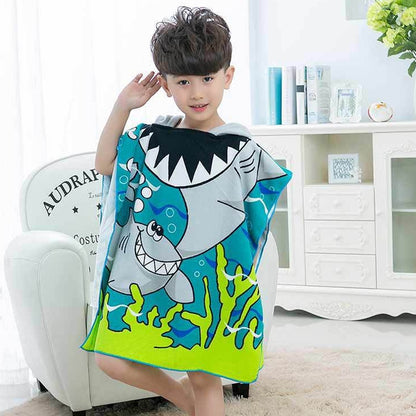 ELECTROPRIME Children Beach Towel Hooded Cloak Kids Boy Girl Baby Bath Towel Absorbent Bathrobe Swim Clothes, Size: 60 x 120cm, Suitable for Height 1.2m or Less