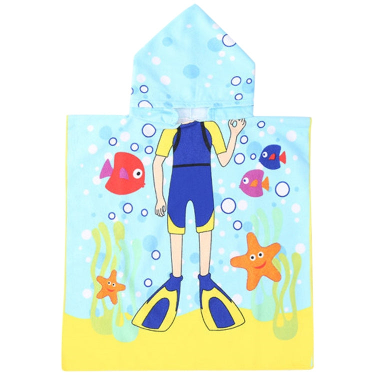 ELECTROPRIME Children Beach Towel Hooded Cloak Kids Boy Girl Baby Bath Towel Absorbent Bathrobe Swim Clothes, Size: 60 x 120cm, Suitable for Height 1.2m or Less