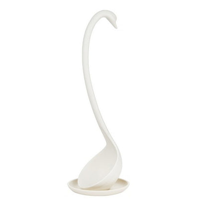 ELECTROPRIME Stand Up Ladle Spoon with Tray for Home or Commercial Kitchen, Spoon Size: 28.5*8.2cm(White)
