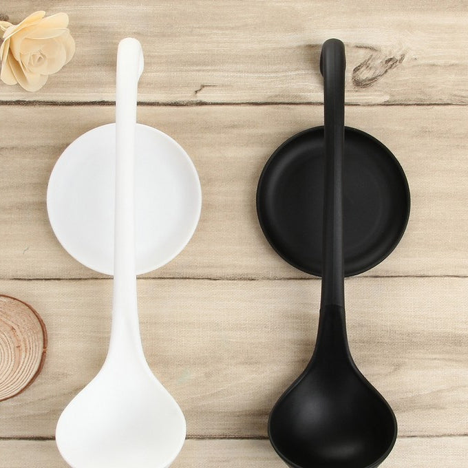 ELECTROPRIME Stand Up Ladle Spoon with Tray for Home or Commercial Kitchen, Spoon Size: 28.5*8.2cm(Black)