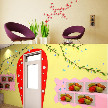 ELECTROPRIME 36 PCS Home Decoration Originality PC 3D Mirror Surface Butterfly Wall Paste