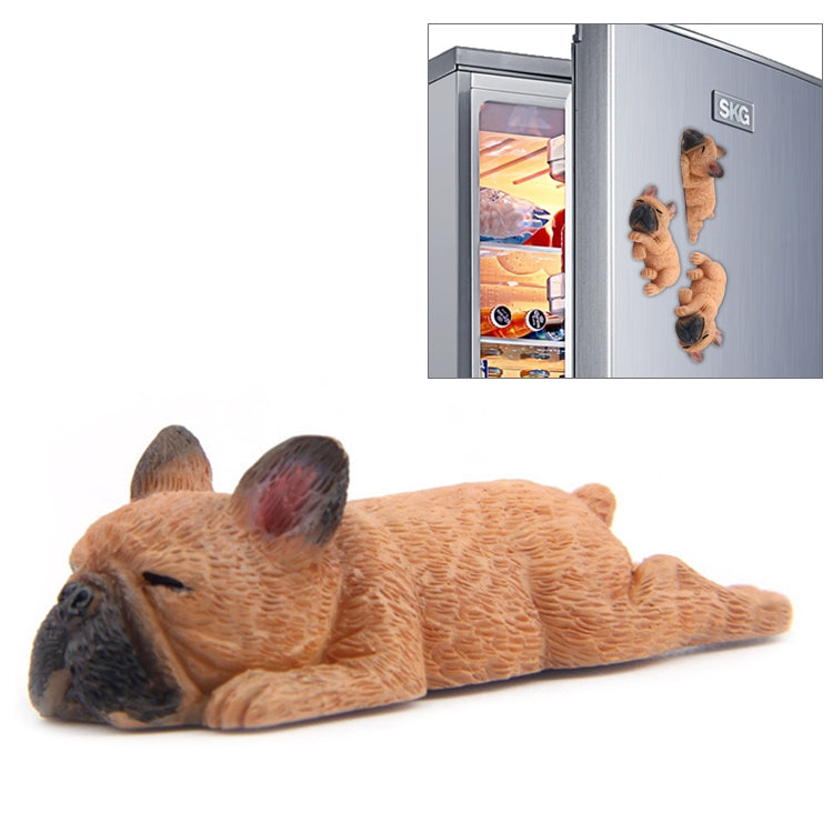 ELECTROPRIME Home Decoration Lovely Rrunk on Sleep French Bulldog 3D Fridge Paste, NO Magnetic