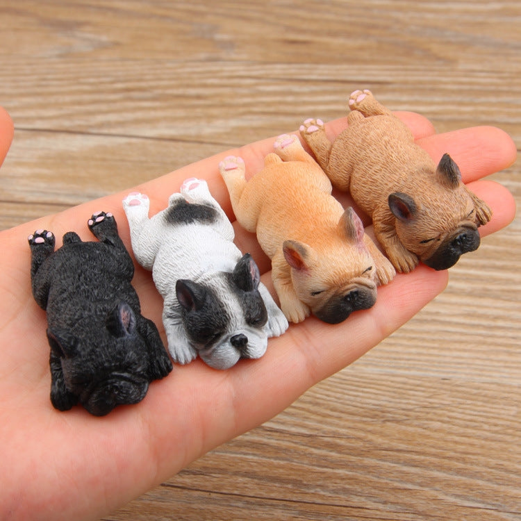 ELECTROPRIME Home Decoration Lovely Rrunk on Sleep French Bulldog 3D Fridge Paste, NO Magnetic
