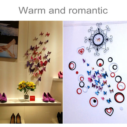 ELECTROPRIME 12pcs / Set Home Decoration Originality Double-deck PVC 3D Butterfly Wall Paste