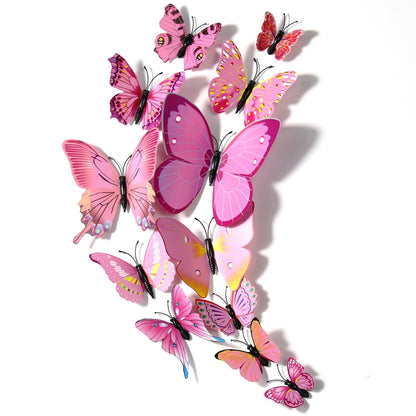 ELECTROPRIME 12pcs / Set Home Decoration Originality PVC 3D Butterfly Wall Paste