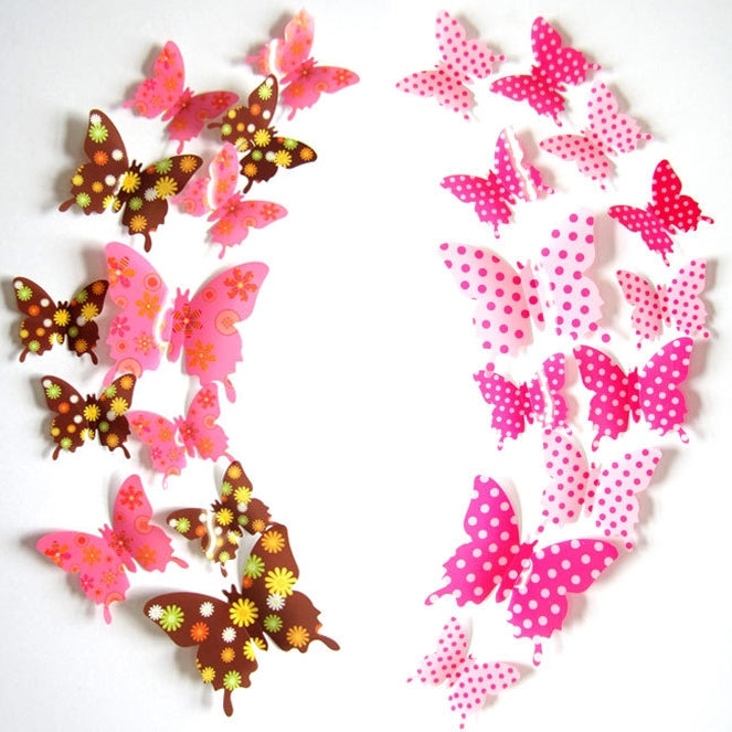 ELECTROPRIME 12pcs / Set Home Decoration Originality PVC 3D Butterfly Wall Paste