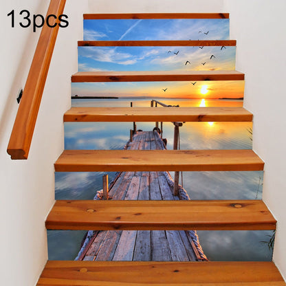 ELECTROPRIME 13pcs / Set DIY Creative Silent Sea Stairs Sticker Home Decoration, Size: 18*100cm