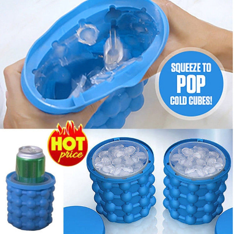 ELECTROPRIME Silicone + PP Saving Ice Cube Maker Ice Bucket, Size: 14.5*13*13cm