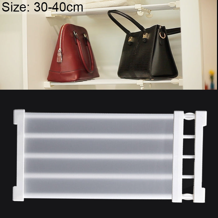 ELECTROPRIME Wardrobe Storage Layered Baffle Cabinet Shelf Dormitory Partition Cupboard Partition Board, Width: 24cm, Stretch Range: 30-40cm (White)