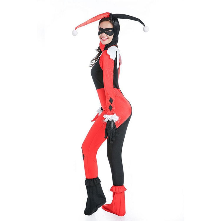 ELECTROPRIME Halloween Costume Women Harry Qinn Clown Cosplay Clothing, Size:L, Bust:86~92cm, Waistline:70~75cm, Jumpsuit Length:140cm