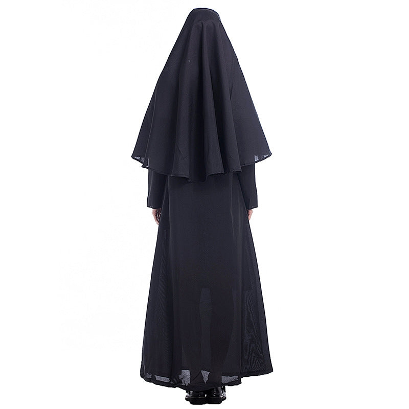 ELECTROPRIME Halloween Costume Women Nun Missionary Cosplay Clothing, Size:L, Bust:108cm, Dress Length:144cm, Shoulder Width:40cm