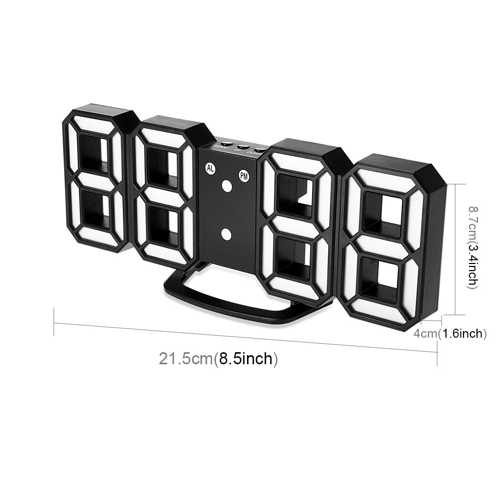 ELECTROPRIME Multi-Function Large 3D LED Digital Wall Alarm Clock with Snooze Function, 12/24 Hours Display for Home, Kitchen, Office, DC 5V, CE Certificated(Green)