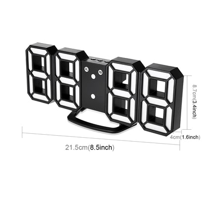 ELECTROPRIME Multi-Function Large 3D LED Digital Wall Alarm Clock with Snooze Function, 12/24 Hours Display for Home, Kitchen, Office, DC 5V, CE Certificated(Green)
