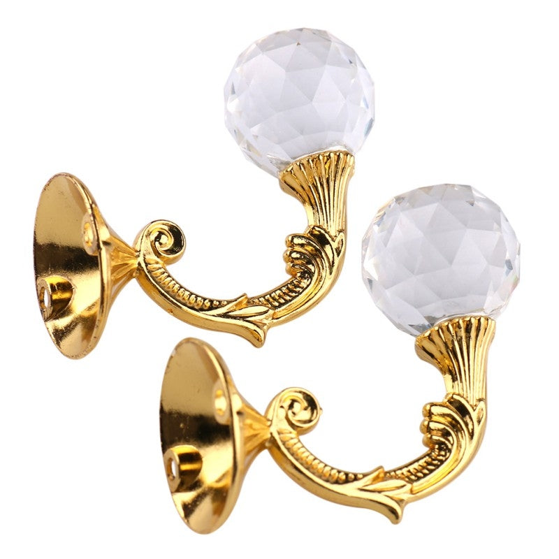 ELECTROPRIME Retro Water Wafer Head Barb Curtain Decorative Wall Hook(Gold)